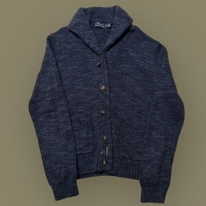 Polo Ralph Lauren Cotton Shawl Navy Sweater